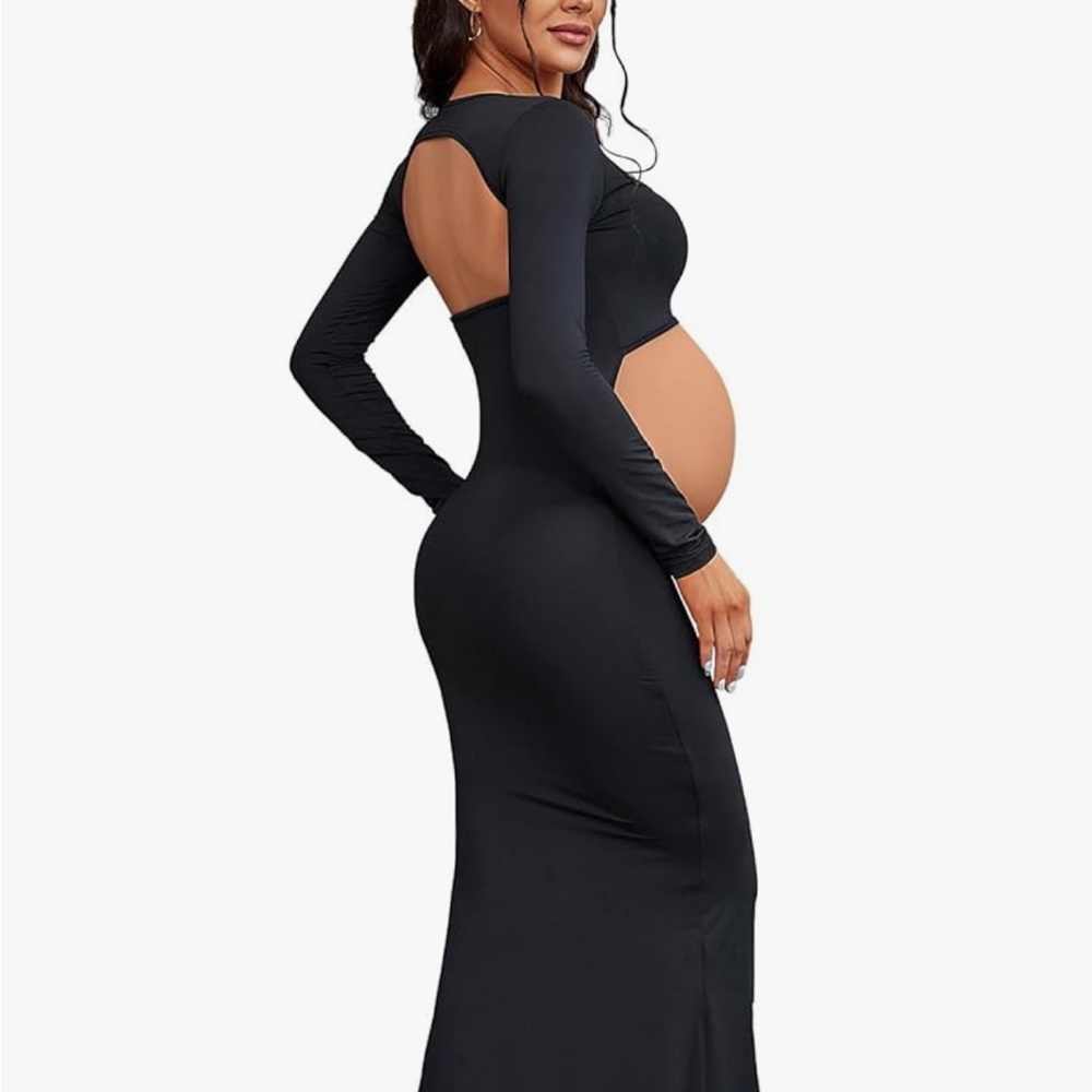Elegant Black Maternity Dress